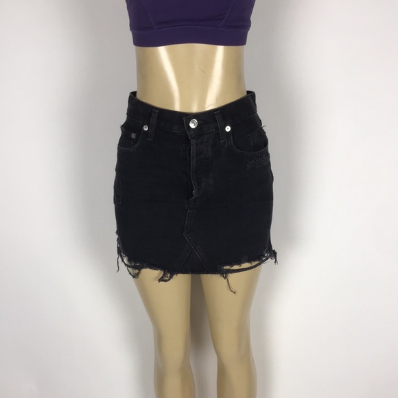 AGOLDE QUINN HIGH RISE MINI SKIRT WOMENS SIZE 25 RUNS BIG